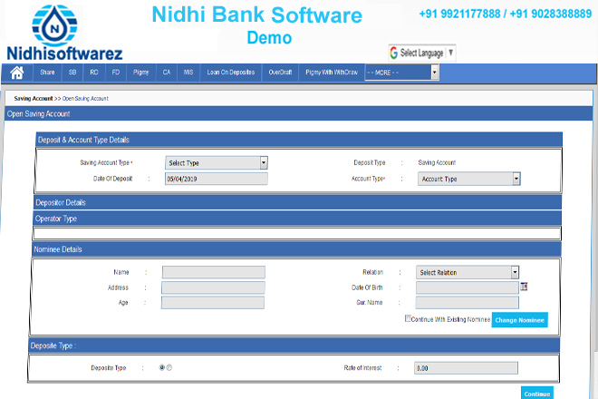 nidhi bank software